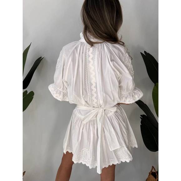 NEW JULIET DUNN blouson poplin blouson dress in white - Picture 3 of 3